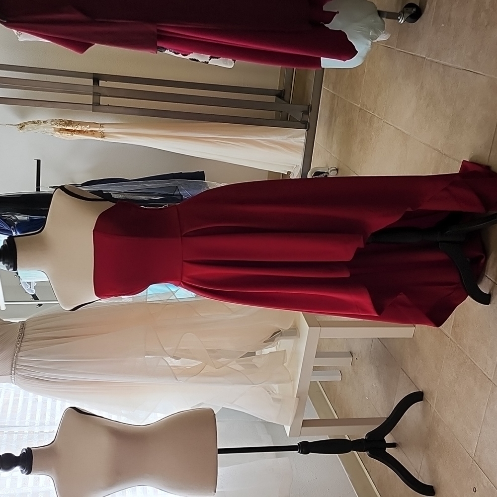 Dark Red High Low Strapless Dress Size 5 Juniors